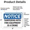 Signmission Tampering With Fire Equipment Is A Crime, 5 in W x Rectangle, Vinyl Decal OS-2PACK-NS-D-35-L-18522 - alternate 2